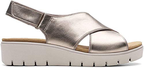 Clarks Un Karely Sun, Chanclas Sandalias Flip-Flop, Dorado (Gold Metallic-), 42 EU