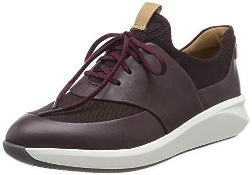 Clarks Un Rio Lace, Zapatillas, Marrón (Aubergine Lea Aubergine Lea), 41.5 EU