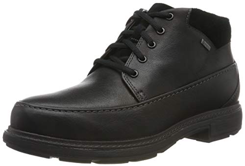 Clarks Un Tread OnGTX, Botas clásicas. para Hombre, Negro Black Leather Black Leather, 46 EU