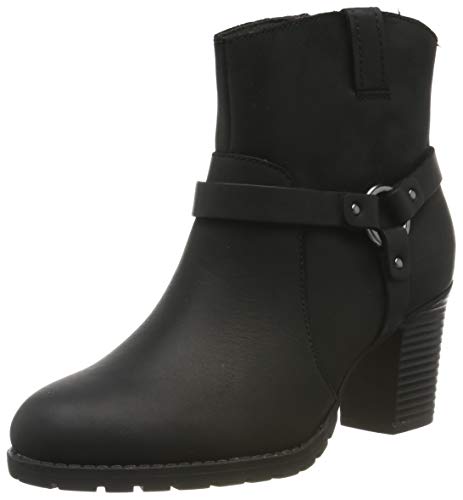 Clarks Verona Rock, Botas Plisadas para Mujer, Piel Negra, 39.5 EU