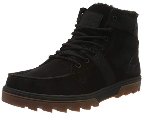 DC Shoes (DCSHI) Woodland-Sherpa Winter Boots for Men, Botas de Nieve para Hombre, Black/Gum, 43 EU