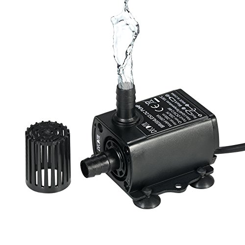 Decdeal USB DC5V 2.4W 250L/H Elevación 200cm Mini Bomba de Agua Ultrasilencioso, Sin Cepillo, Impermeable, Sumergible, para Circulación de Fuente Acuario