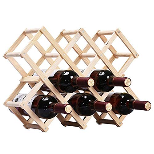 Ducomi® – Botellero de madera plegable Vinoria, para vino, para enotecas, expositor elegante y fino, con carta de vinos