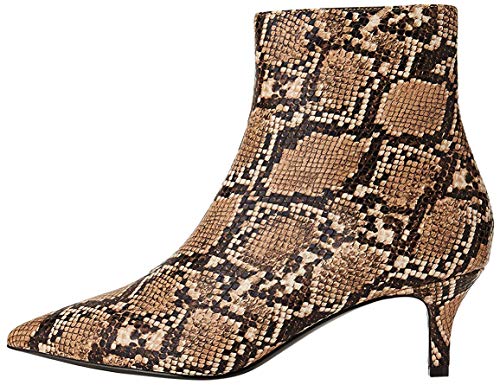 find. Kitten Heel Point Toe Animal Botines, Marrón Natural Snake, 39 EU