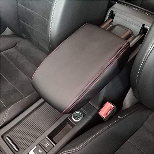 Funda para Reposabrazos de Coche para Caja de Barandilla, Reposabrazos Central de Coche, Línea Negra para Golf 7 2013-2017 (piel sintética)