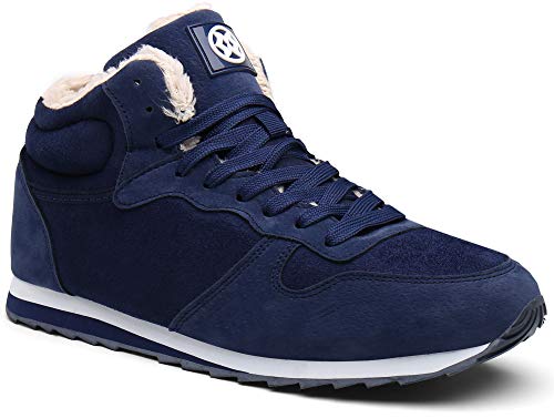 Gaatpot Zapatos Invierno Botas Forradas de Nieve Zapatillas Sneaker Botines Planas para Hombres Mujer Azul EU 35.5 = CN 36