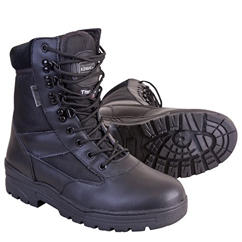 Kombat UK Botas Militares, Piel y Nailon, Media caña, para Hombre, Botas de Patrulla, Hombre, Color Negro, tamaño 10