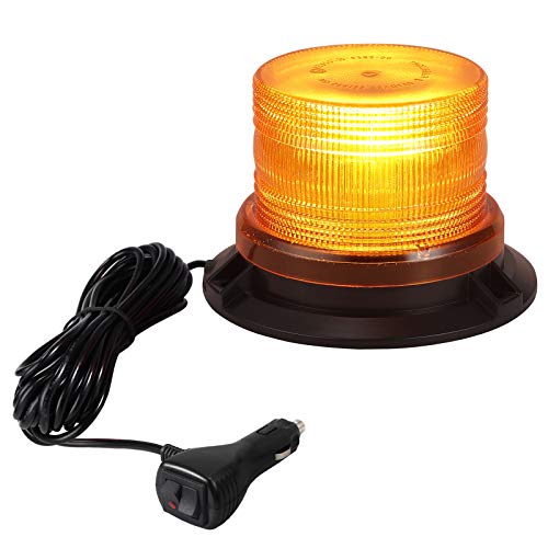 Luz Rotativa Emergencia Magnética 12 / 24V 24 LED Luz Estroboscópica de Advertancia Homologada E9 con Interruptor Dual para Coche SUV Remolque Camión Caravana Tractor