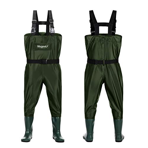 Magreel Vadeadores de Pesca con Botas Impermeables para Niños Waders Transpirables Ropa Pantalones de Nylon/PVC para Pescador Edad 2-13 Años