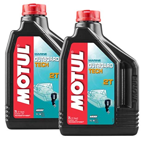 MOTUL Lubricantes para Motor 2 Tiempos Fuera Borda Technosynthese Outboard Tech 2T, Pack 4 litros