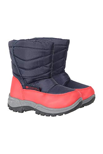 Mountain Warehouse Botas de Nieve para niños Caribou Junior - a Prueba de Nieve, Forro Polar, cálido, con Aislamiento, Suela de Alta tracción -para Clima frío de Invierno Azul Marino 23