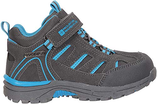 Mountain Warehouse Dirft Cargadores Menores de los Cabritos de la Deriva - Botas de Lluvia Impermeables, Zapatos para Caminar duraderos, Botas de Senderismo para niños Gris 23