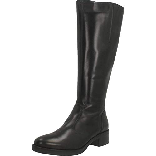 Nerogiardini A909600D Ternera BT Negro Botas de Mujer con Tacón bajo de Piel con Cremallera de Manga Larga Mujeres - Negro, 35 UE