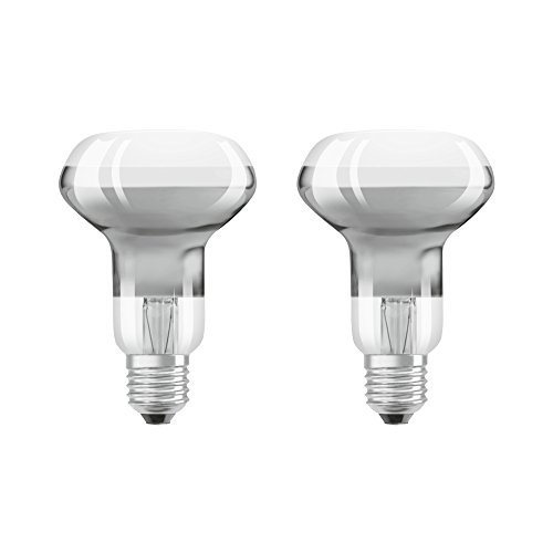 Osram 4058075817630 a +, LED Star Classic R63/LED de reflector bombilla con casquillo de E27 – 2700 K/2 unidades), cristal, 2.8 W, blanco cálido, 10.4 x 6.3 x 6.3 cm
