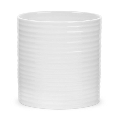 Portmeirion Home & Gifts CPW77457-XG Tarro ovalado para utensilios, Porcelana, Blanco