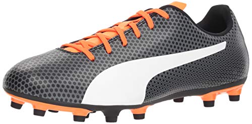 PUMA Spirit FG - Zapatillas de fútbol para hombre, Negro (Puma Black-puma White-shocking Naranja), 40.5 EU