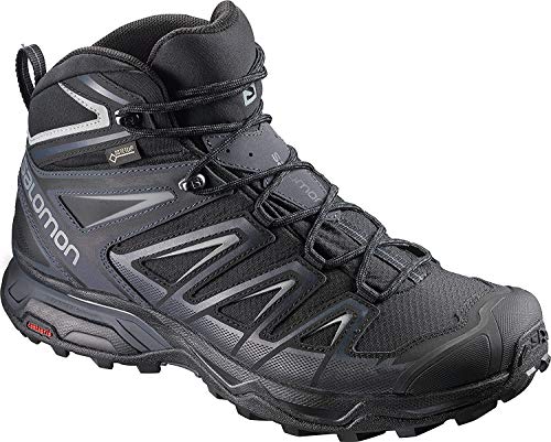 Salomon X Ultra 3 Mid GTX, Botas de Senderismo para Hombre, Negro (Black/India Ink/Monument), 45 1/3 EU