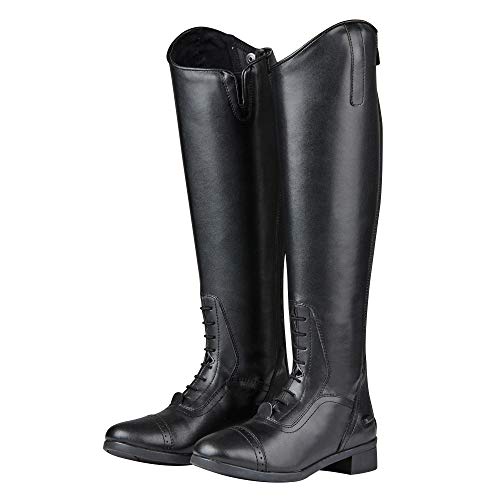 Saxon - Botas de equitación de caña Alta Modelo Syntovia para Mujer (38 EU/Regular/Regular) (Negro)