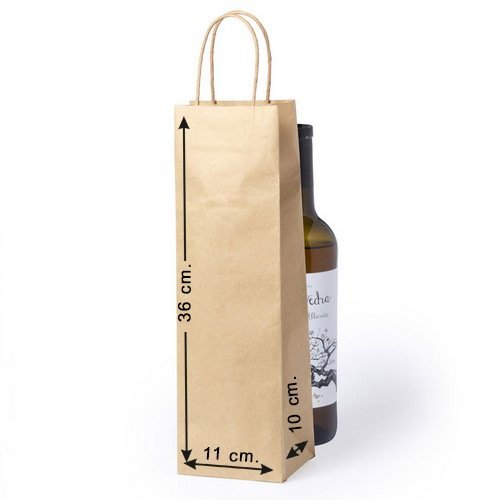 Siglo XXI 10 x Bolsas de Papel para Botella con Asas Tam. 11 x 36 x 10 cm.