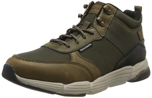 Skechers Men's METCO Classic Boots, Verde (Olive Brown Leather W/Mesh Ol Br), 9 (43 EU)