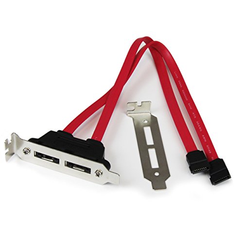 StarTech.com ESATAPLT2LP - Platina Bracket adaptadora de 2 Puertos SATA a eSATA (para Placa Base de Perfil bajo) Color Rojo