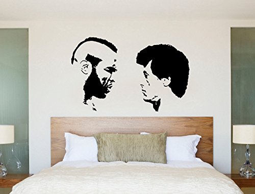 Sticker mural Rocky Balboa et Mr T, noir, L - 58cm H x 92cm W