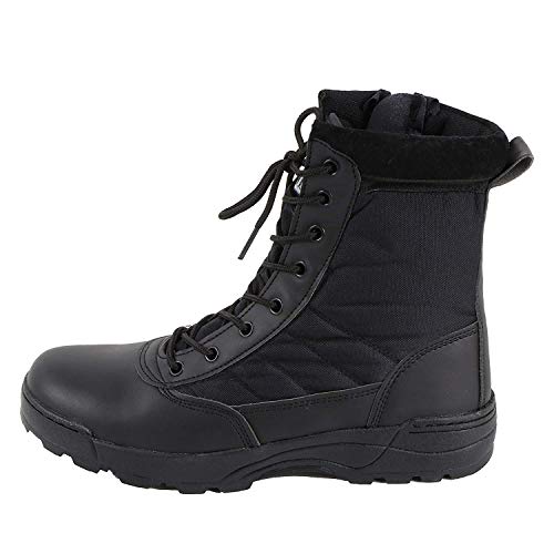 Sutekus - Botas de Trabajo Militar tácticas para Hombre, Color Negro, Talla 43.5 EU