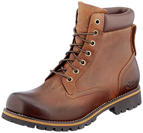 Timberland Rugged 6 Inch Plain Toe Waterproof, Botas para Hombre, Marrón (MD Brown Full Grain), 42 EU