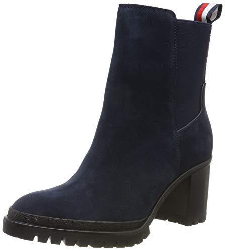 Tommy Hilfiger Sporty Mid Heel Chelsea, Botines para Mujer, Midnight 403, 38 EU