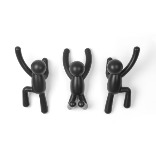 Umbra 318165-040 Percheros de Pared Buddy Negro,Set of 3