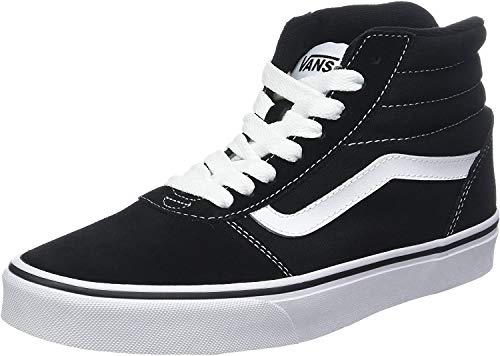 Vans Ward Hi Hombre, Zapatillas Altas, Negro (Suede/Canvas) Black/White C4R, 44.5 EU