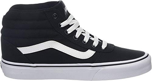 Vans Ward Hi Mujer, Zapatillas Altas, Negro (Canvas) Black/White 187, 36.5 EU