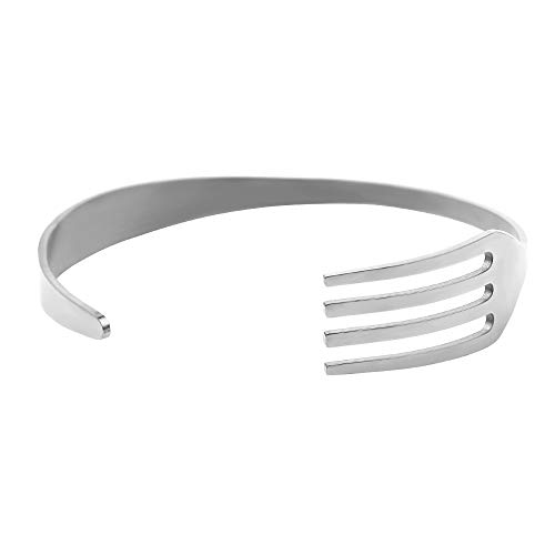 WDAIJY Pulsera Mujer，Cool Silver Cuff Tenedor Spoon Mujeres Brazaletes Brazalete Mujer Horquilla De Acero Inoxidable Trident Abra Pulseras para Mujeres Y Hombres De Regalo De Joyería