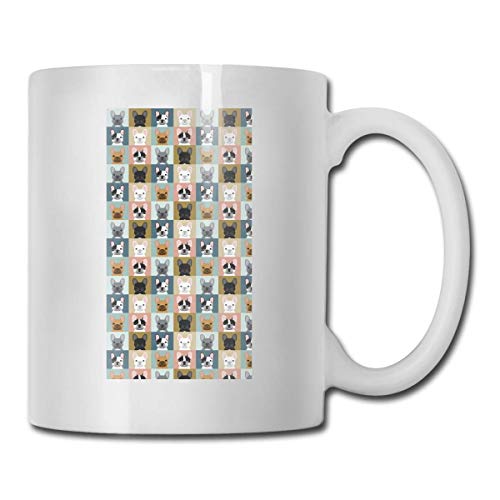 11oz (330ml) Comics Taza Taza de café y té Taza de Desayuno Perro de dibujos animados coloridos bulldog francés cachorro