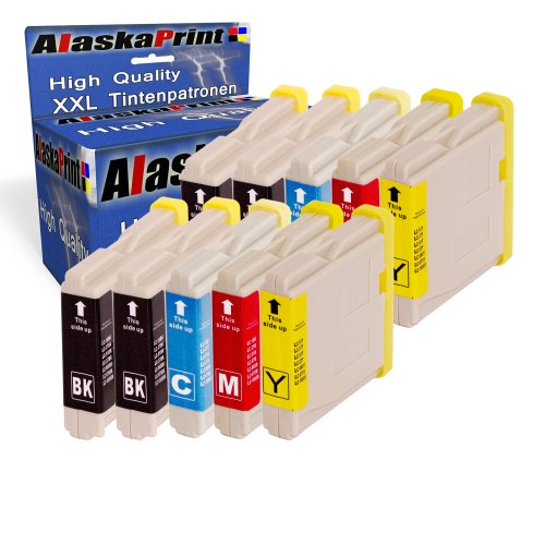 Alaskaprint 10 XL Compatible Cartuchos de Tinta LC1000 LC970 con Brother DCP-130C DCP-135C DCP-150C DCP-330C DCP-350C DCP-357C DCP-540CN DCP-560CN DCP-770CW MFC-235C MFC-465CN | Alta Capacidad