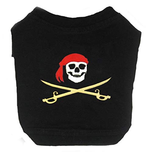 AMURAO Skull Dog Shirt Chaleco de enfriamiento para Perros Ropa para Mascotas Perros Piratas Caribe Bulldog francés Sudadera con Capucha para Perros