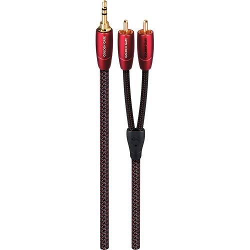 AudioQuest 1m Golden Gate 3.5mm - 2xRCA cable de audio 3,5mm Negro - Cables de audio (3,5mm, 2 x RCA, Cobre, 1 m, Negro)