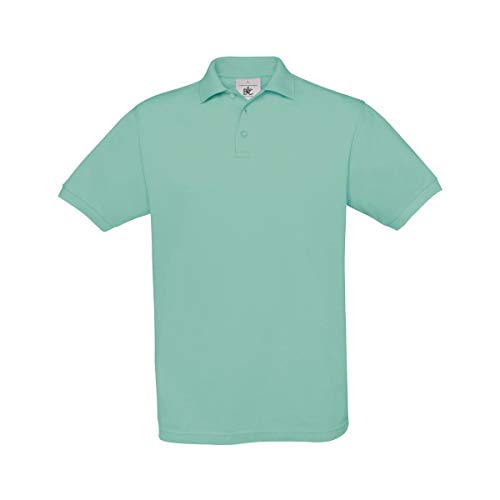 B&C Polo de manga corta Modelo Safran Hombre Caballero - Verano (Pequeña (S)/Turquesa Pixel)