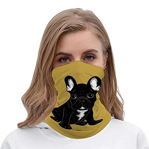Brindle Bulldog francés manta almohada disfraz de Halloween máscara de la cara de la cabeza bandana cubierta de la boca del pelo lazos bufanda para hombres y mujeres