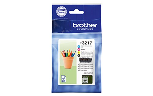 Brother LC-3217 Tinta LC3217VAL Pack 4 Cart, Negro, Estándar