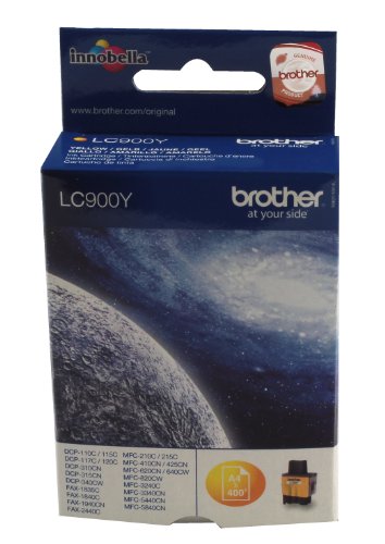 Brother LC900Y - Cartucho de tinta amarillo (duración estimada: hasta 400 páginas A4 al 5% de cobertura)