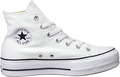 Converse Chuck Taylor CTAS Lift Hi, Zapatillas para Mujer, Blanco (White/Black/White 102), 40 EU