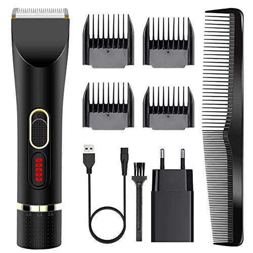 Cortapelos Hombre, Moevert Maquina Cortar Pelo Profesional Máquina Cortapelo Cabeza Maquinilla Eléctrica Cortadora de Pelo Recortadora con Pantalla LCD Peine Batería Recargable para Adulto Niño