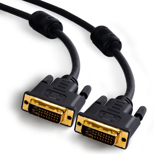 CSL - Cable de 3 Metros DVI a DVI de Alta Velocidad - Dual Link 24 y 1 - Contactos Dorados - Resoluciones de HDTV de hasta 2560x1600-2 núcleos de ferrita - x.v.Color