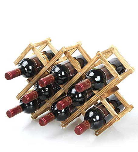 Ducomi® – Botellero de madera plegable Vinoria, para vino, para enotecas, expositor elegante y fino, con carta de vinos