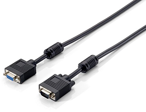 Equip 1.8m VGA M/F - Cable alargador de SVGA 3Coax, 1.8M, con ferritas, Color Negro