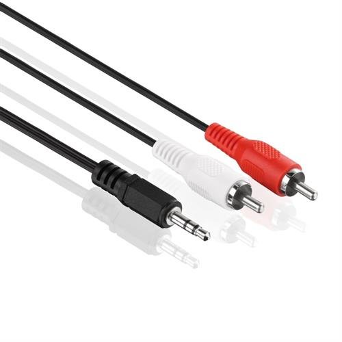 HDSupply LP-AC030-100 Audio Stereo Cable de audio 2x cable rca macho a jack 3,5mm hembrilla 10,0m, negro