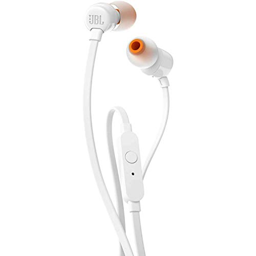 JBL Tune 110 - Auriculares intraaurales Bluetooth con micrófono, blanco