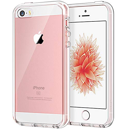 JETech Funda para Apple iPhone SE (2016 Edition), iPhone 5s y iPhone 5, a Prueba de Golpes, Parte Trasera Transparente antiarañazos, Cristal Transparente