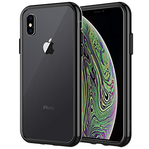 JETech Funda para Apple iPhone XS y iPhone X, Bumper Anti-Choques y Anti-Arañazos, Negro